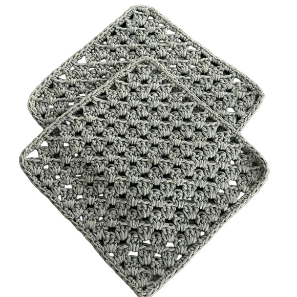 Crochet Washcloths, Dishcloths, Hot Pads, Trivets - Set of 2 100% Cotton - Picture 2 of 5